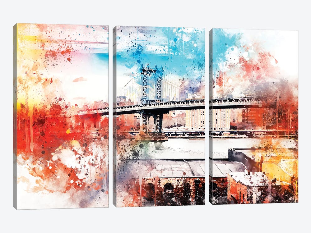 The Manhattan Bridge IV by Philippe Hugonnard 3-piece Canvas Wall Art