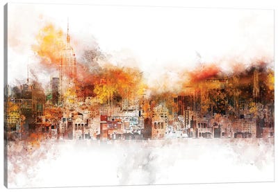 The Skyline Canvas Art Print - NYC Watercolor