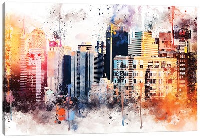 The Skyscrapers Canvas Art Print - NYC Watercolor