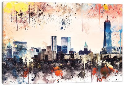 The View Canvas Art Print - NYC Watercolor