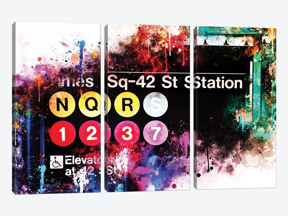 Times Sq 42 St Station by Philippe Hugonnard 3-piece Canvas Art