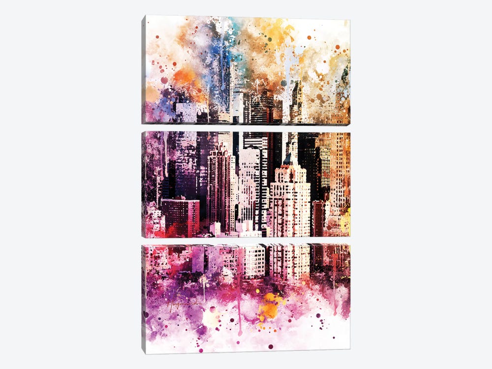 Times Square Skyscrapers by Philippe Hugonnard 3-piece Canvas Art Print