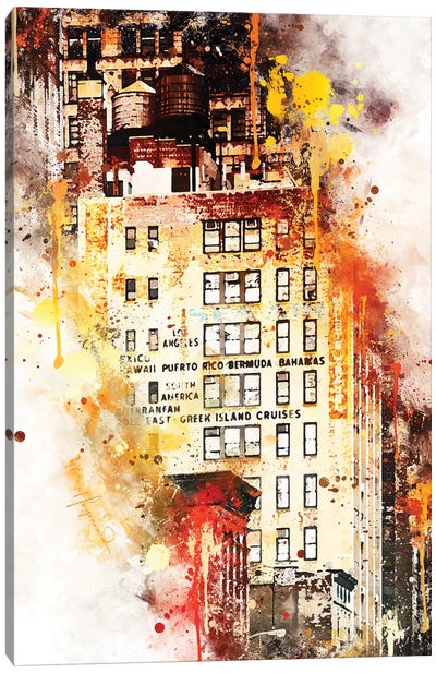 US Building Canvas Art Print - NYC Watercolor
