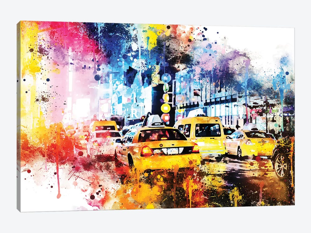 Yellow Taxis by Philippe Hugonnard 1-piece Canvas Print