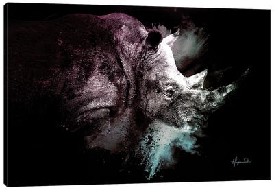 The Rhino Canvas Art Print - Wild Explosions