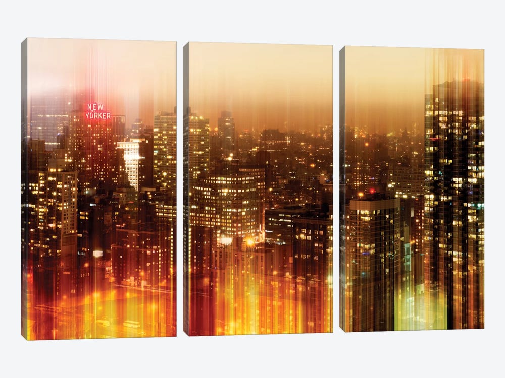 New York by Night by Philippe Hugonnard 3-piece Canvas Artwork