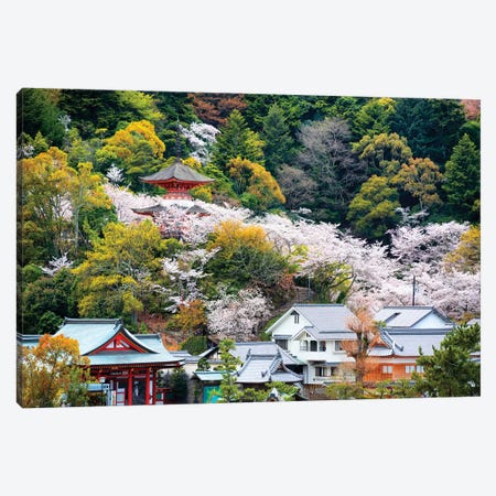 Miyajima Pagoda Cherry Blossom Canvas Print #PHD863} by Philippe Hugonnard Canvas Art