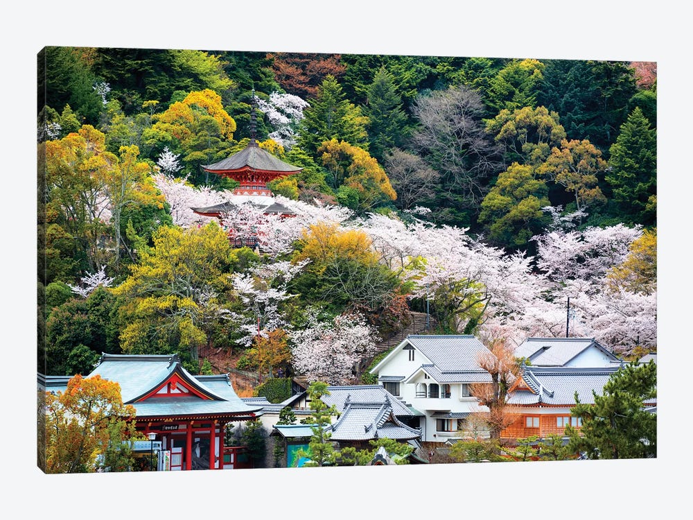 Miyajima Pagoda Cherry Blossom by Philippe Hugonnard 1-piece Canvas Art