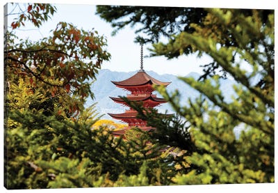 Pagoda In Miyajima Canvas Art Print - Japanese Culture