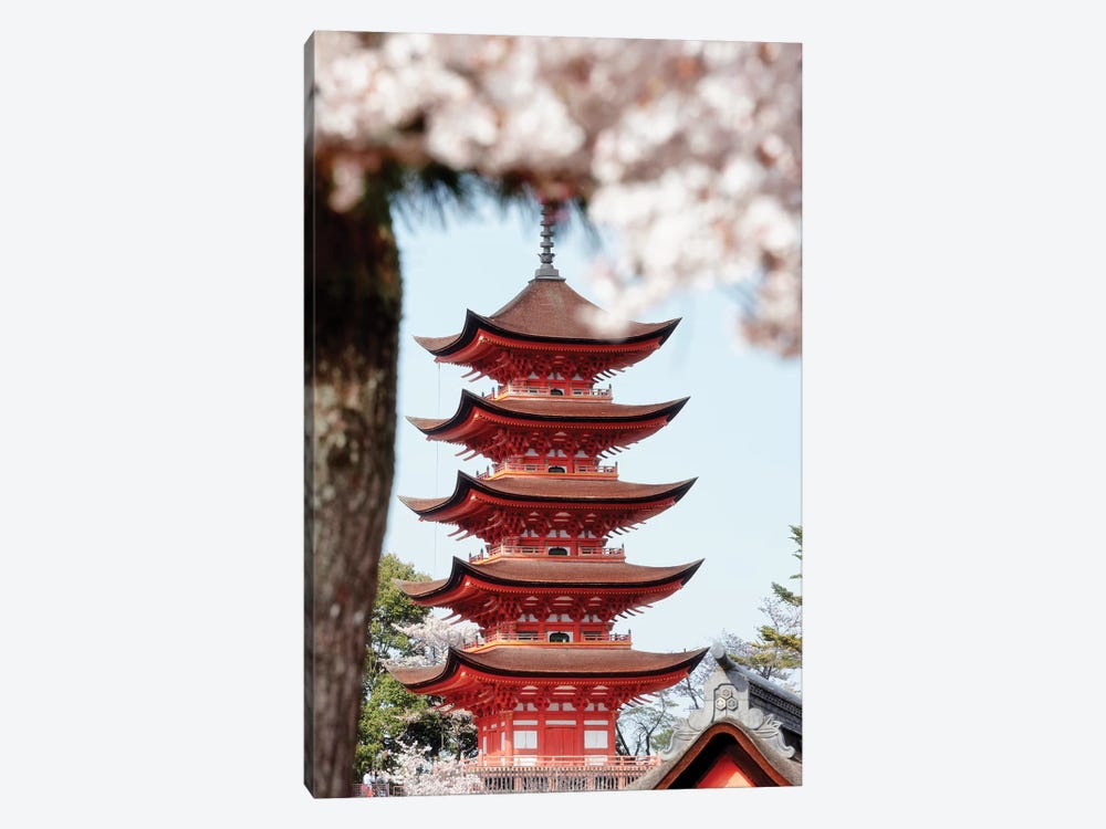 Miyajima Pagoda With Sakura by Philippe Hugonnard 1-piece Art Print