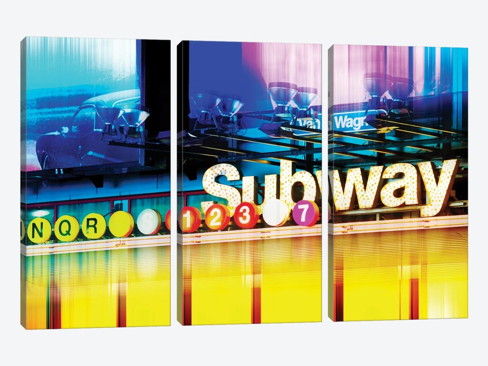 NYC Subway by Philippe Hugonnard 3-piece Canvas Art
