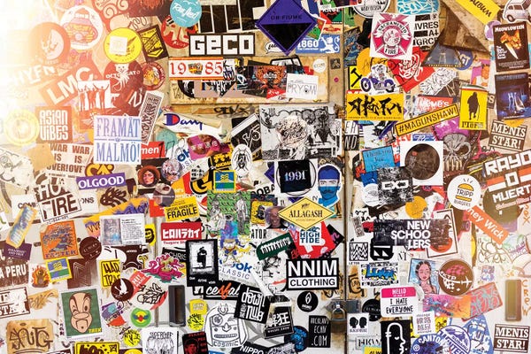 Tokyo: Sticker Wall In Tokyo by Philippe Hugonnard