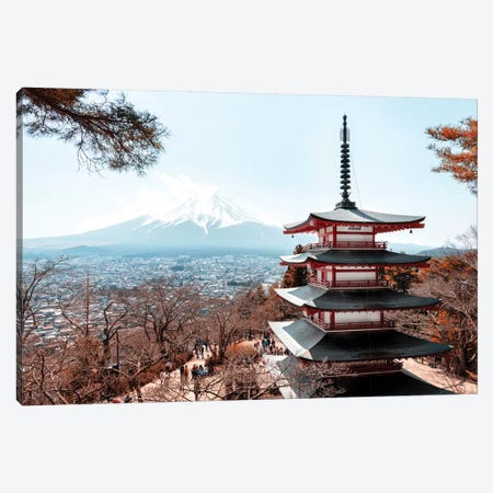 Mt. Fuji With Chureito Pagoda Canvas Print #PHD902} by Philippe Hugonnard Canvas Art Print