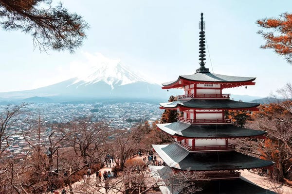 Pagodas: Mt. Fuji With Chureito Pagoda by Philippe Hugonnard
