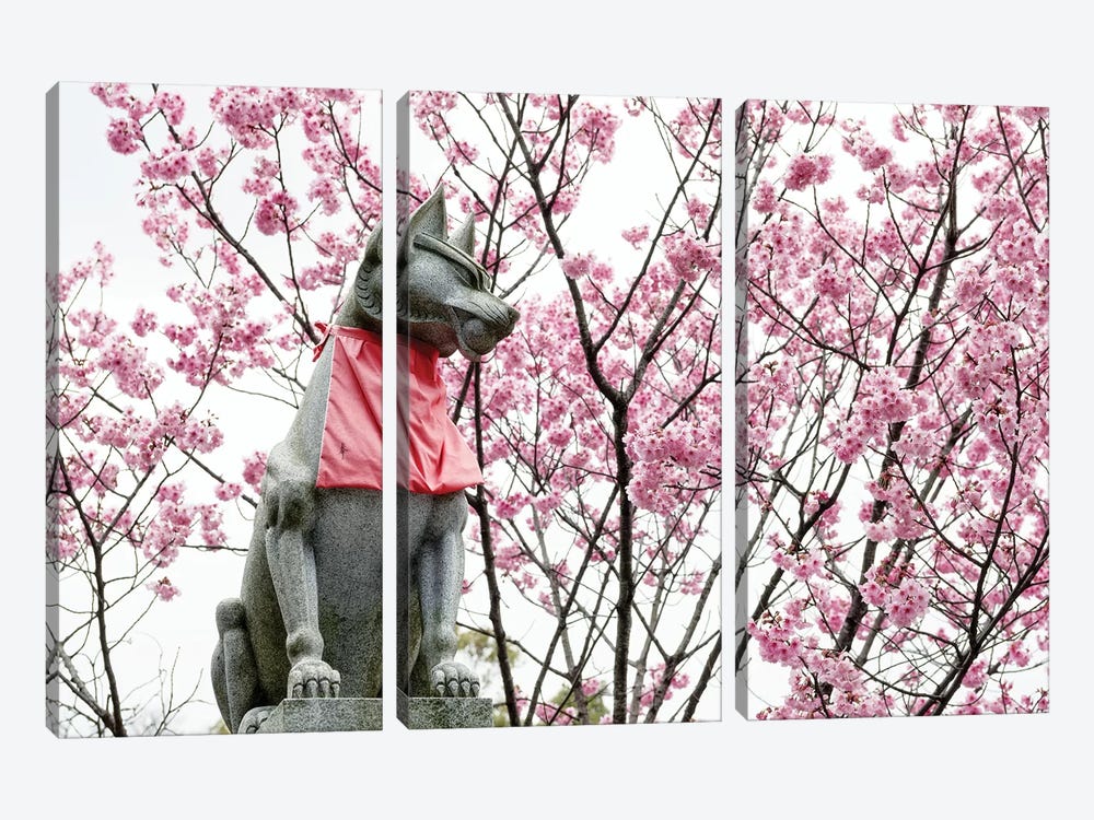 Guard Dog Cherry Blossoms by Philippe Hugonnard 3-piece Canvas Print