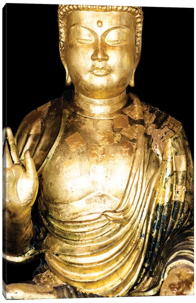 Golden Buddha III Canvas Art Print - Buddhism Art