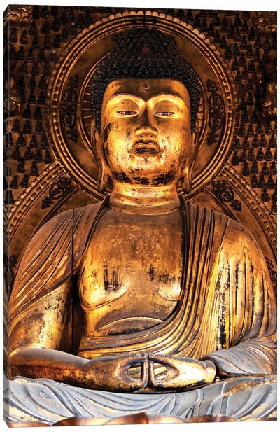 Golden Buddha Temple Canvas Art Print - Buddhism Art