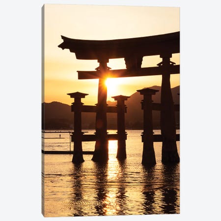 Miyajima Torii Sunset Canvas Print #PHD932} by Philippe Hugonnard Canvas Artwork