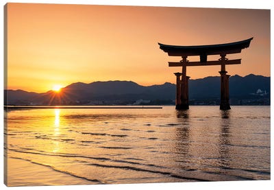 Miyajima Torii Sunset II Canvas Art Print - Japanese Culture
