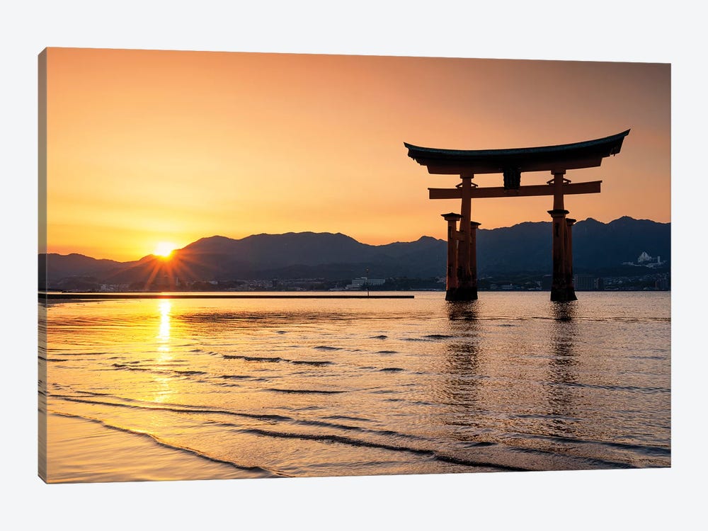 Miyajima Torii Sunset II by Philippe Hugonnard 1-piece Canvas Art