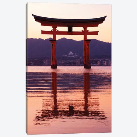 Sunset Of Torii Gate In Miyajima II Canvas Print #PHD935} by Philippe Hugonnard Art Print