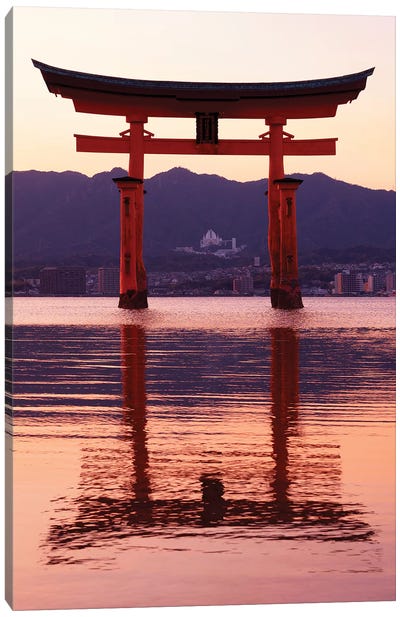 Sunset Of Torii Gate In Miyajima II Canvas Art Print - Japan Rising Sun
