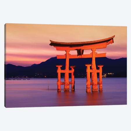 Sunset Of Torii Gate In Miyajima III Canvas Print #PHD936} by Philippe Hugonnard Canvas Print