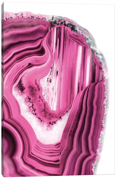 Pink Agate Canvas Art Print - Macro Photography