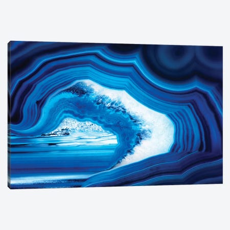 Slice Of Blue Agate Canvas Print #PHD963} by Philippe Hugonnard Canvas Print