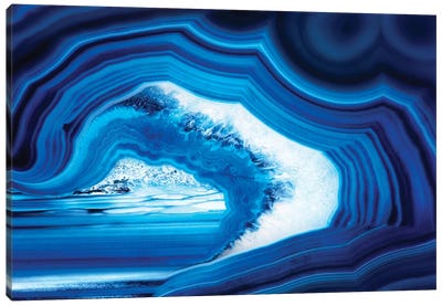 Slice Of Blue Agate Canvas Art Print - So Pure