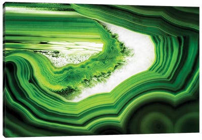 Slice Of Green Agate Canvas Art Print - Agate, Geode & Mineral Art