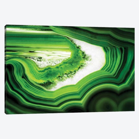 Slice Of Green Agate Canvas Print #PHD964} by Philippe Hugonnard Canvas Art