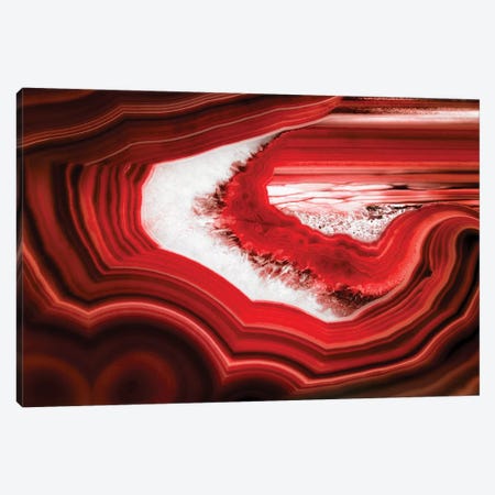 Slice Of Red Agate Canvas Print #PHD965} by Philippe Hugonnard Canvas Art