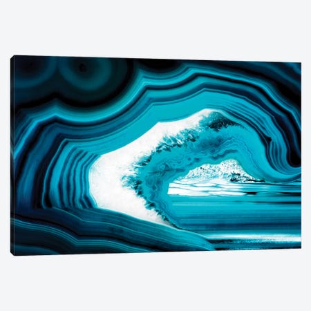 Slice Of Turquoise Agate Canvas Print #PHD966} by Philippe Hugonnard Canvas Art