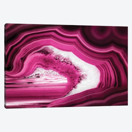 Slice Of Pink Agate Canvas Print #PHD967} by Philippe Hugonnard Canvas Artwork