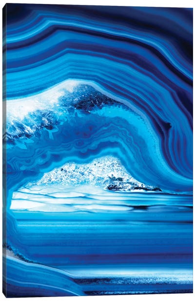 Close-Up Of Blue Agate Canvas Art Print - Agate, Geode & Mineral Art