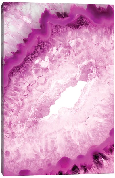 Pink Agate Heart Canvas Art Print - Macro Photography
