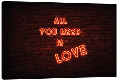 All You Need Is Love Canvas Art Print - Urban Neon Collection