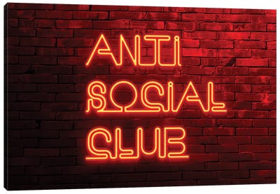 Anti Social Club Canvas Art Print - Edgy Bedroom Art