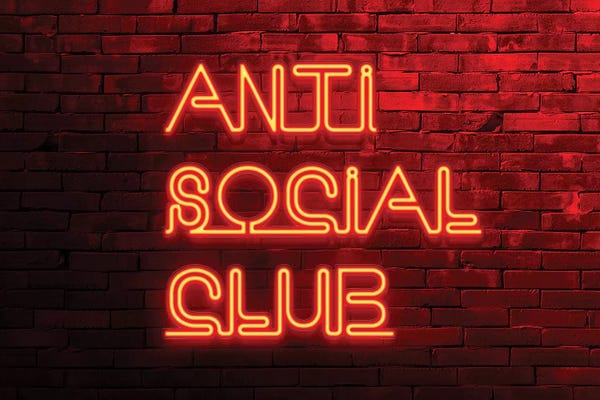 Neon Typography: Anti Social Club by Philippe Hugonnard