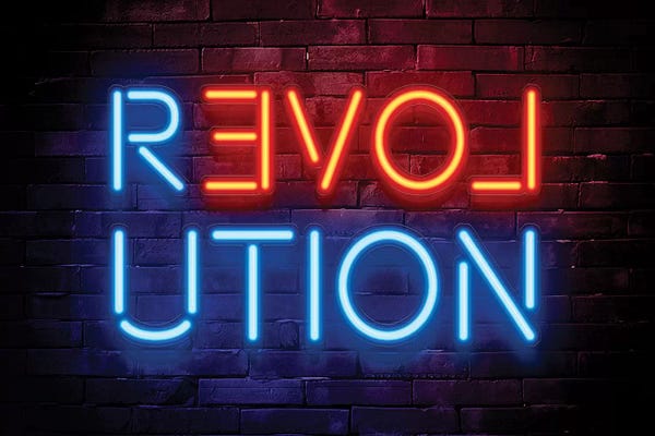 Neon Typography: Revolution by Philippe Hugonnard