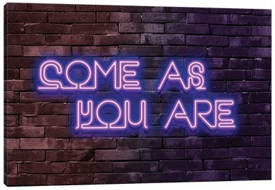 Come As You Are Canvas Art Print - Neon Typography