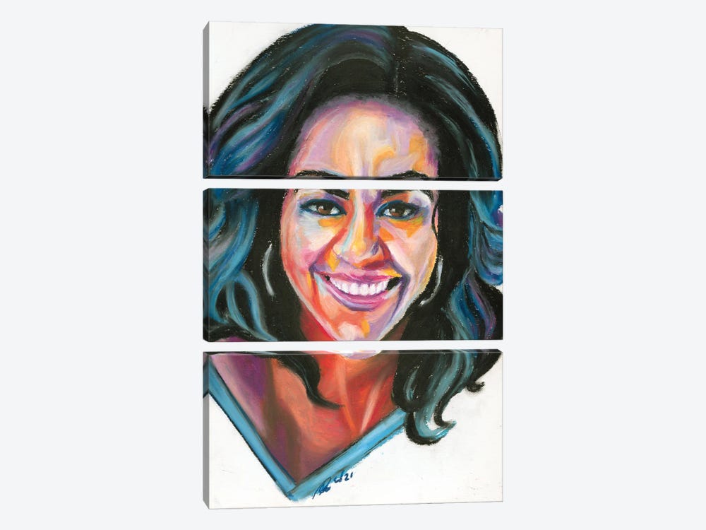 Michelle Obama by Petra Hoette 3-piece Canvas Art