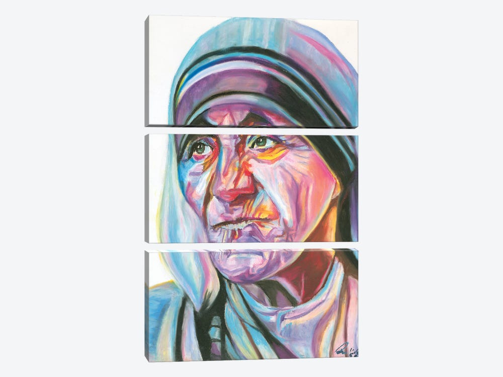 Mother Teresa by Petra Hoette 3-piece Canvas Art Print