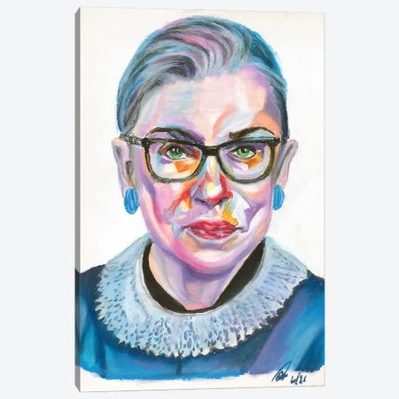 Ruth Bader Ginsburg - RBG Canvas Print #PHE18} by Petra Hoette Canvas Wall Art