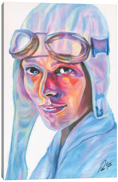 Amelia Earhart Canvas Art Print - Petra Hoette