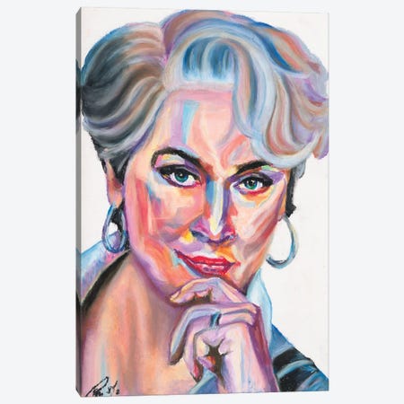 Meryl Streep Canvas Print #PHE20} by Petra Hoette Art Print