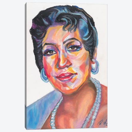 Aretha Franklin - The Queen Of Soul Canvas Print #PHE3} by Petra Hoette Canvas Art Print
