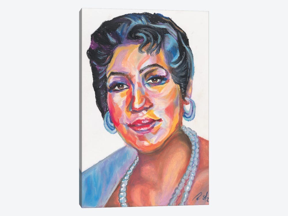 Aretha Franklin - The Queen Of Soul by Petra Hoette 1-piece Canvas Artwork