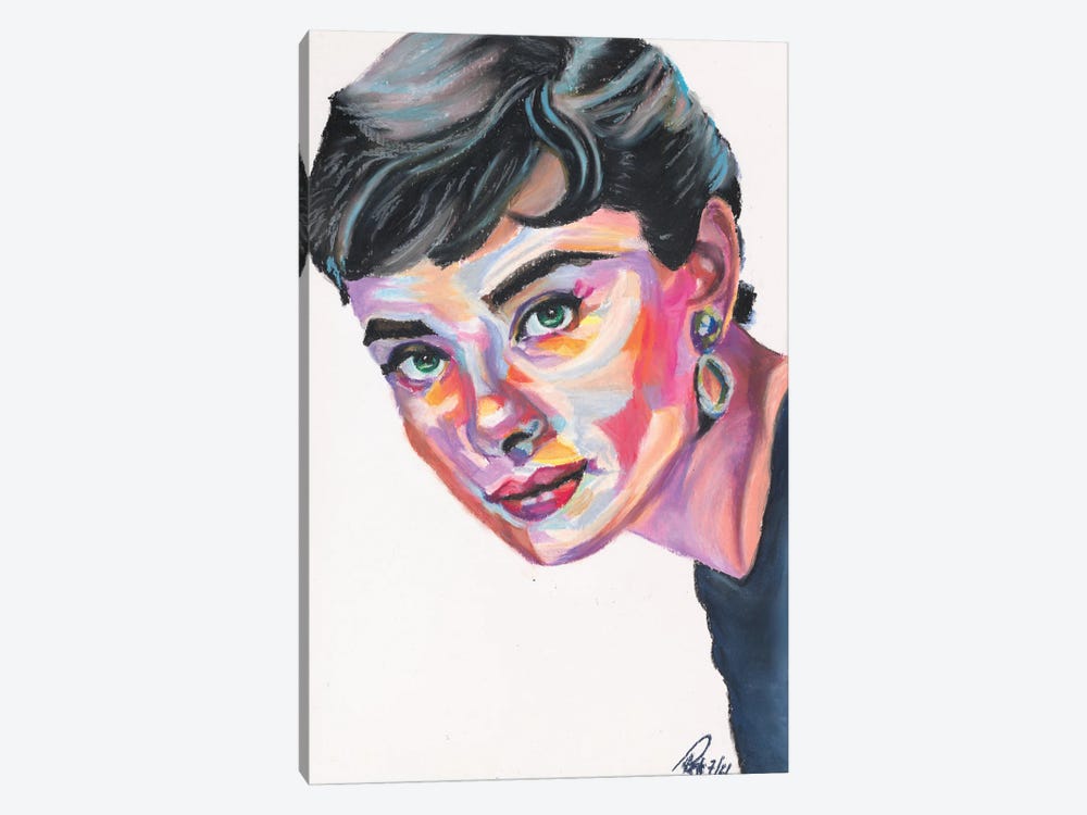 Audrey Hepburn by Petra Hoette 1-piece Canvas Print